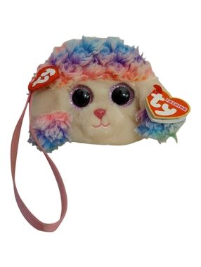 TY Fashion Beanie Boos Rainbow the Poodle Wristlet Coin Purse